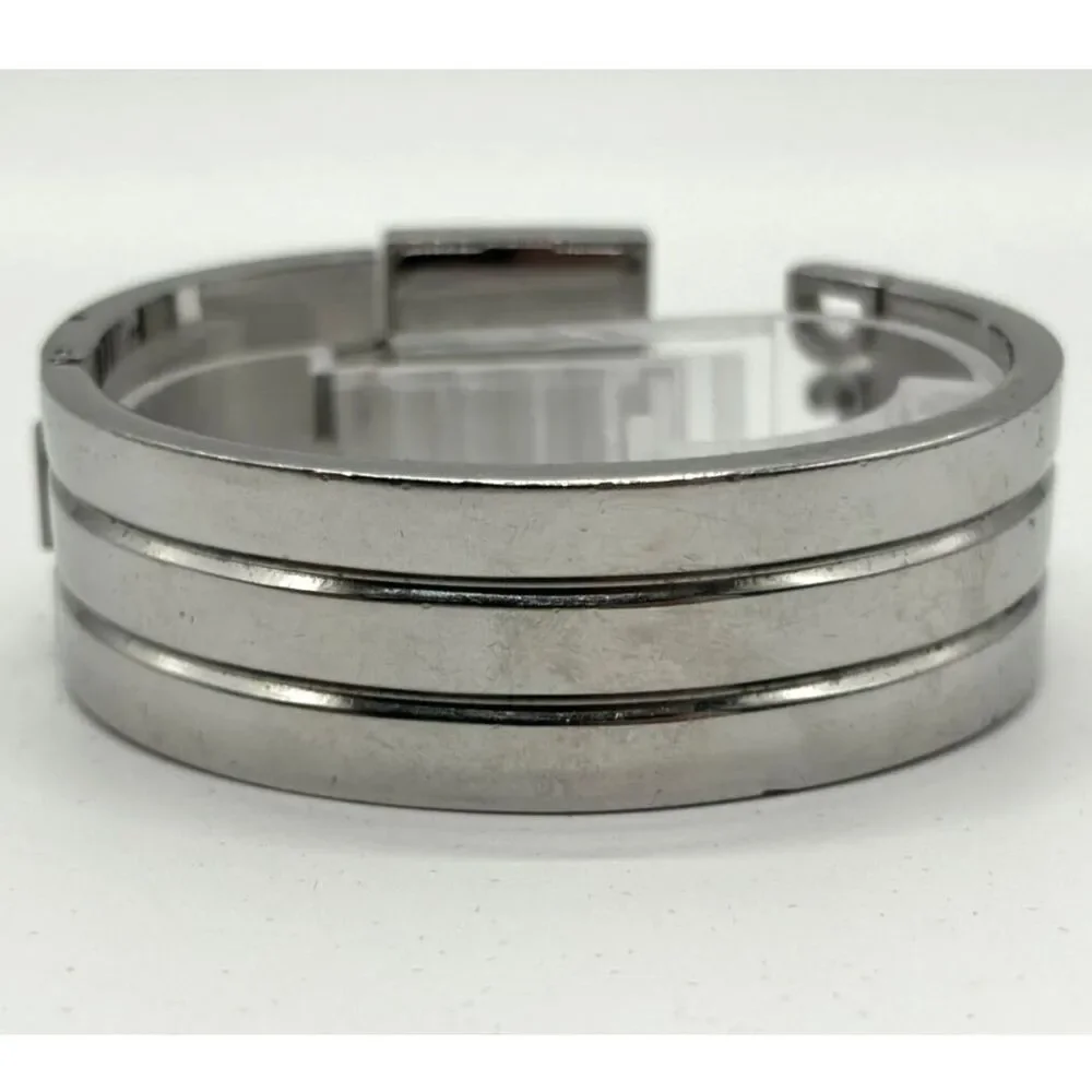 Dolce & Gabbana (Authentic) Silver Stainless Steel Square Dial Cuff Wristwatch - Picture 8 of 8